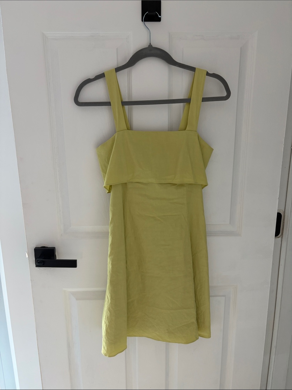 Theory Draped Back Linen-Blend Mini Dress